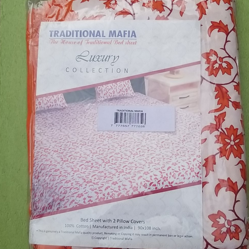 Traditional Mafia bed sheet with 2 pillowcases